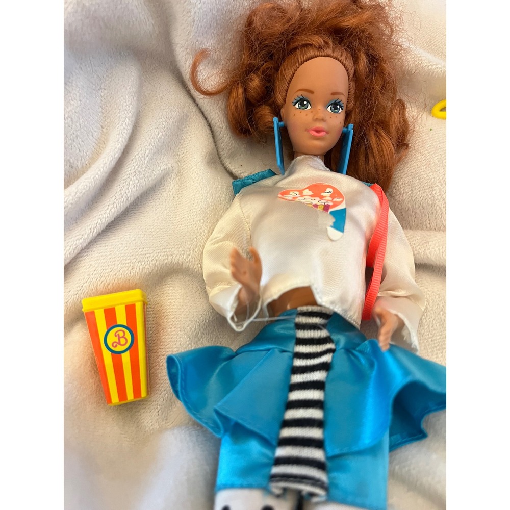 Vintage Barbie Cool Times Midge Doll Red Hair Freckles Popcorn Pogo Stick 1990‎